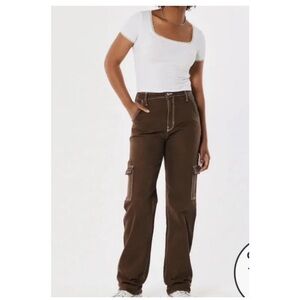 Hollister brown High-Rise Dad Jeans